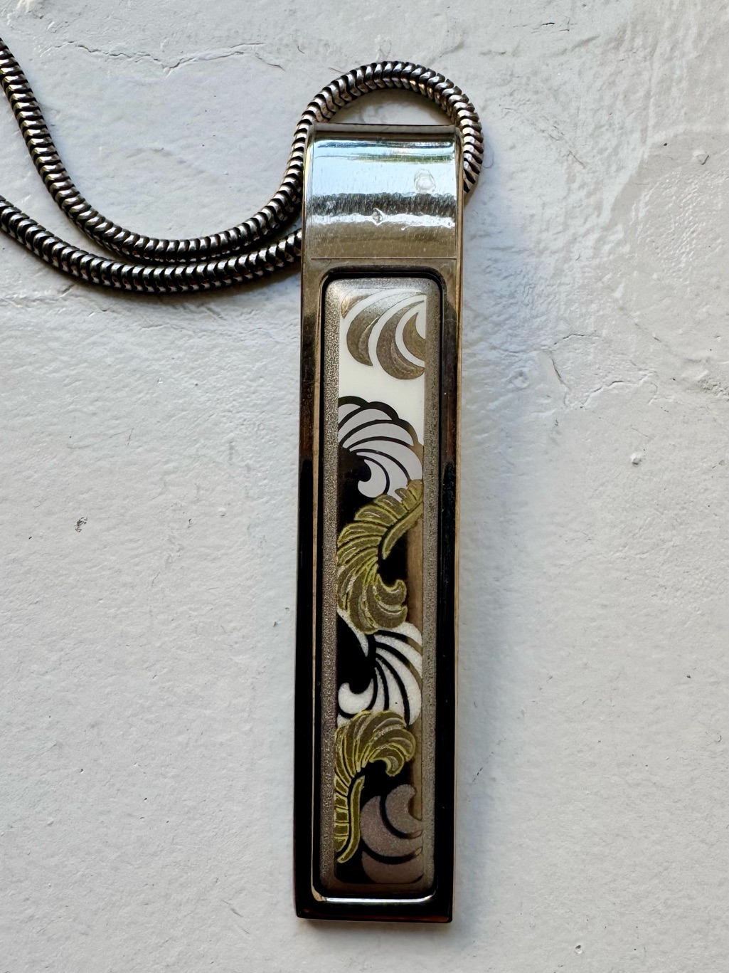 Authentic Frey Wille Magic Sphinx White Pearl Enamel Pendant Necklace
